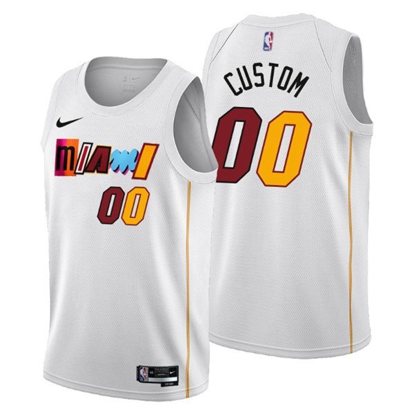 Men's Miami Heat Active Player Custom 202223 White City Edition Stitched Basketball Jersey
