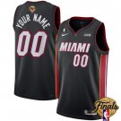 Men's Miami Heat Active Player Custom Black 2023 Finals Icon Edition With NO.6 Patch Stitched Jersey