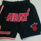 Men's Miami Heat Black Throwback Basketball Shorts Embroidered
