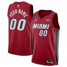Men's Miami Heat Customized Red Statement Edition With NO.6 Patch Stitched Basketball Jersey