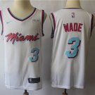 Men's Miami Heat Dwyane Wade White City Edition Basketball Jersey Embroidered