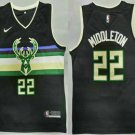 Men's Milwaukee Bucks #22 Khris Middleton Black 2021 Swingman Stitched Jersey