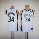 Men's Milwaukee Bucks #34 Giannis Antetokounmpo White Stitched Basketball Jersey