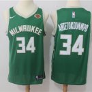 Men's Milwaukee Bucks Giannis Antetokounmpo Green Basketball Jersey Embroidered