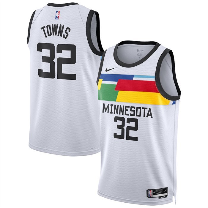 Men's Minnesota Timberwolves #32 Karl-Anthony Towns White 202223 City Edition Stitched Jersey