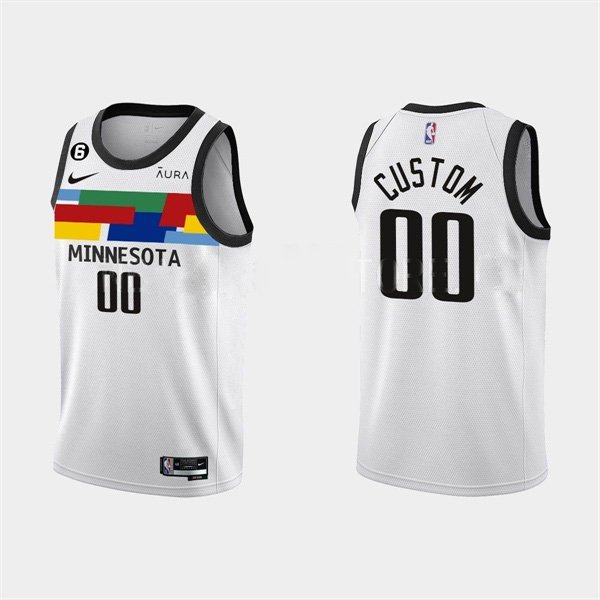 Men's Minnesota Timberwolves Active Player Custom 2022-23 White City Edition Stitched Jersey