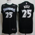 Men's Minnesota Timberwolves Derrick Rose Black Basketball Jersey Embroidered