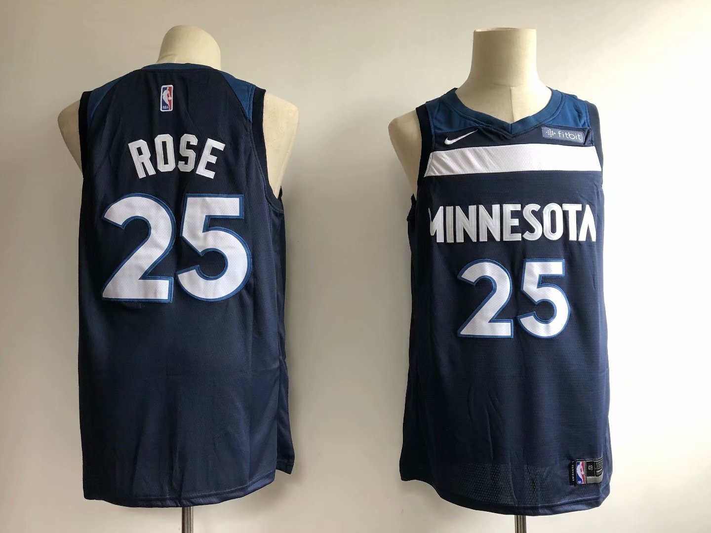 Men's Minnesota Timberwolves Derrick Rose Navy Basketball Jersey Embroidered