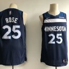 Men's Minnesota Timberwolves Derrick Rose Navy Basketball Jersey Embroidered