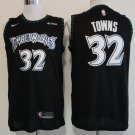 Men's Minnesota Timberwolves Karl Anthony Towns Black Basketball Jersey Embroidered