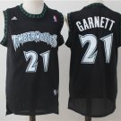 Men's Minnesota Timberwolves Kevin Garnett Black Throwback Basketball Jersey Embroidered