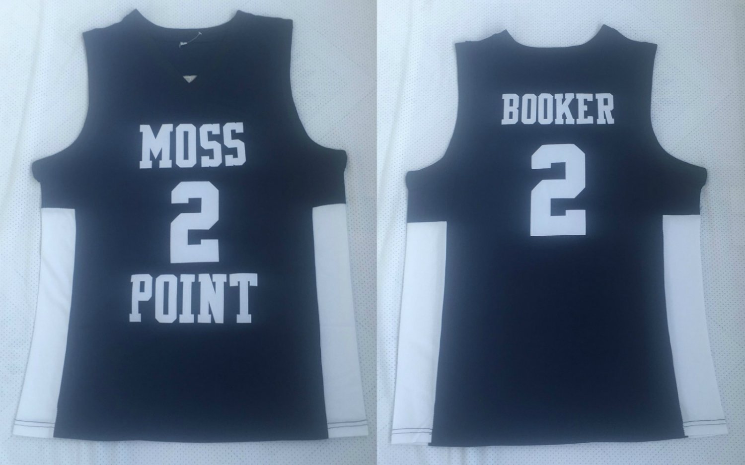 Men's Moss Point High School Devin Booker Navy Basketball Jersey Stitched