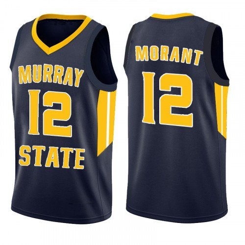 Men's Murray State Racers Ja Morant Navy College Basketball Jersey Stitched
