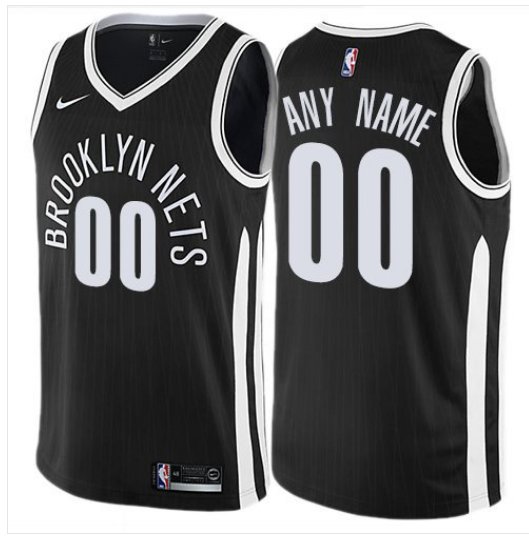 Men's Nets Personalized Custom Black City Edition Jersey