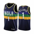 Men's New Orleans Pelicans #1 Zion Williamson 202223 Navy City Edition Stitched Basketball Jersey