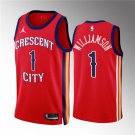 Men's New Orleans Pelicans #1 Zion Williamson Red 202223 Statement Edition Stitched Jersey