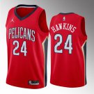 Men's New Orleans Pelicans #24 Jordan Hawkins Red 2023 Draft Statement Edition Stitched Jersey