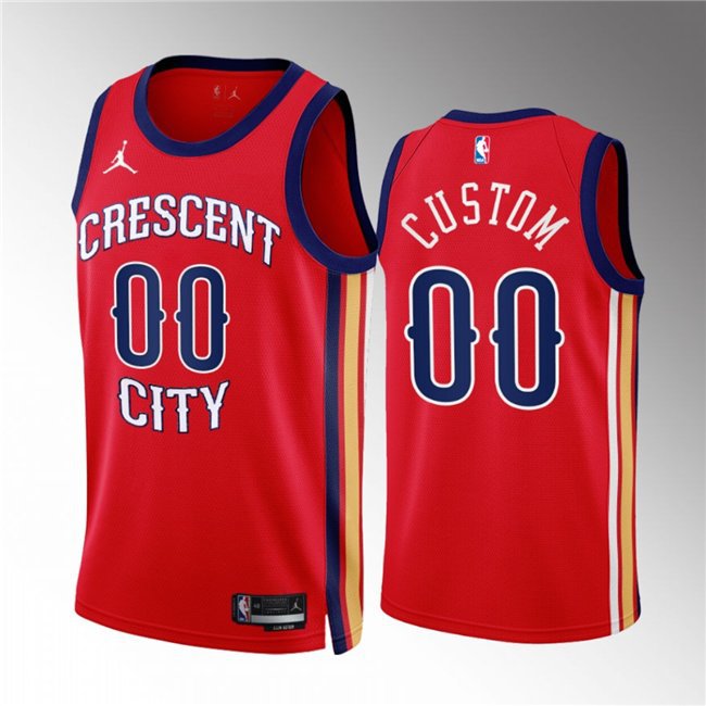 Men's New Orleans Pelicans Active Player Custom Red 202223 Statement Edition Stitched Jersey
