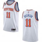 Men's New Yok Knicks #11 Jalen Brunson White With NO.6 Patch Stitched Basketball Jersey