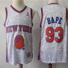 Men's New York Knicks #93 Bape White Basketball Jersey Embroidered