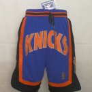Men's New York Knicks JUST DON Blue Vintage Basketball Shorts Stitched