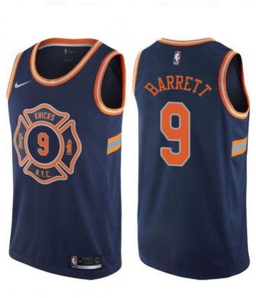 Men's New York Knicks RJ Barrett Navy City Edition Jerseys
