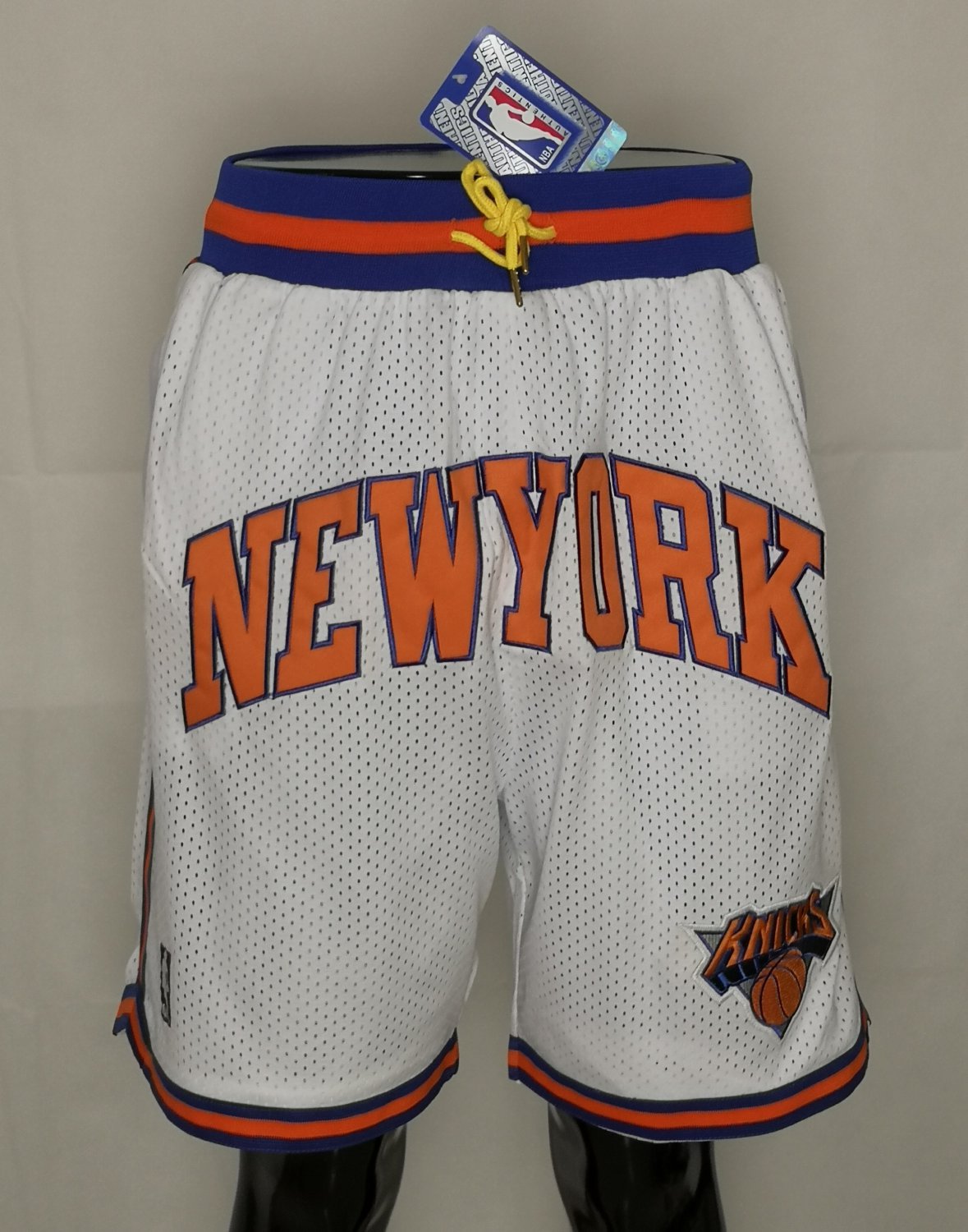Men's New York Knicks White 1994 Finals Throwback Basketball Shorts Stitched