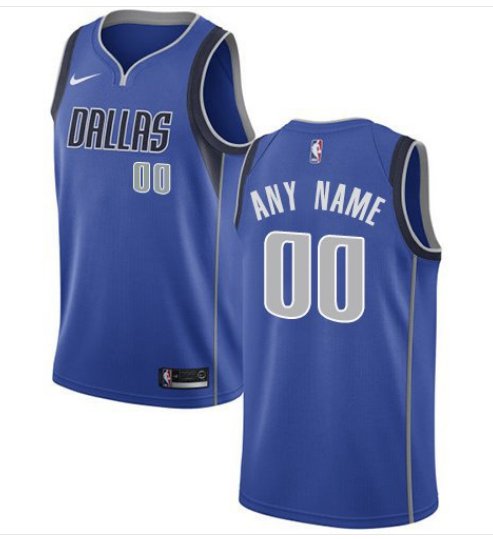 Men's Nike Mavericks Personalized Custom Royal BlueIcon Edition jersey