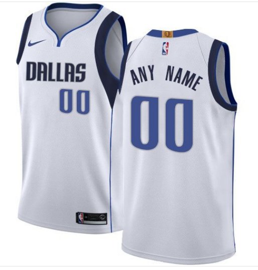 Men's Nike Mavericks Personalized Custom White Association Edition jersey