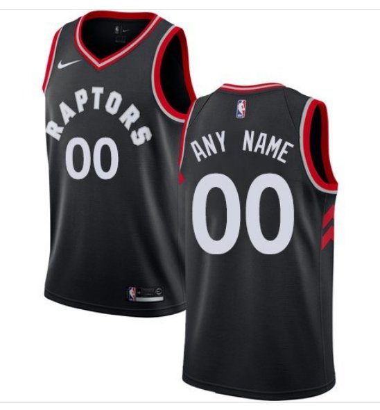 Men's Nike Raptors Personalized Custom Black Statement Edition Jersey