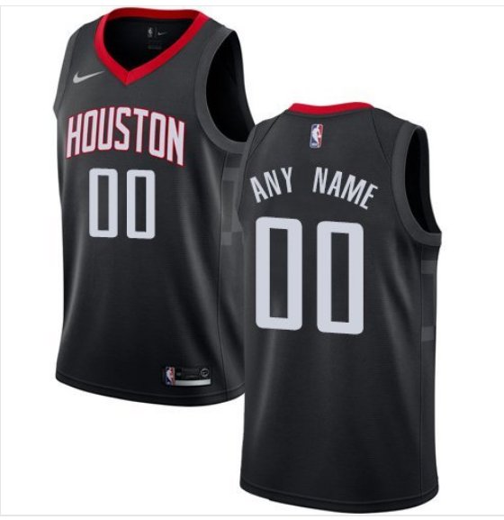 Men's Nike Rockets Personalized Custom Black Statement Edition Jersey