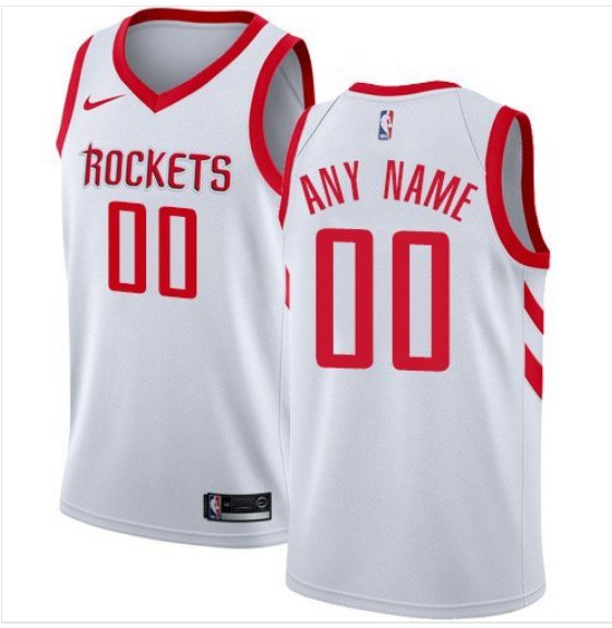 Men's Nike Rockets Personalized Custom White Association Edition jersey