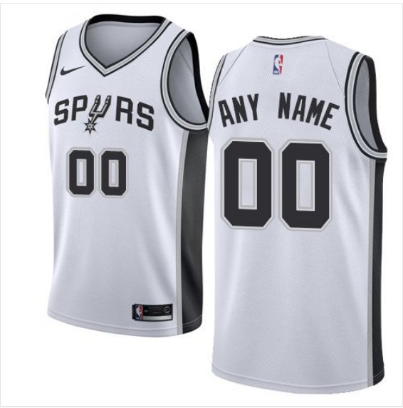 Men's Nike Spurs Personalized Custom White Association Edition jersey
