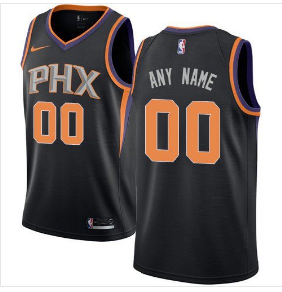 Men's Nike Suns Personalized Custom Black Statement Edition Jersey
