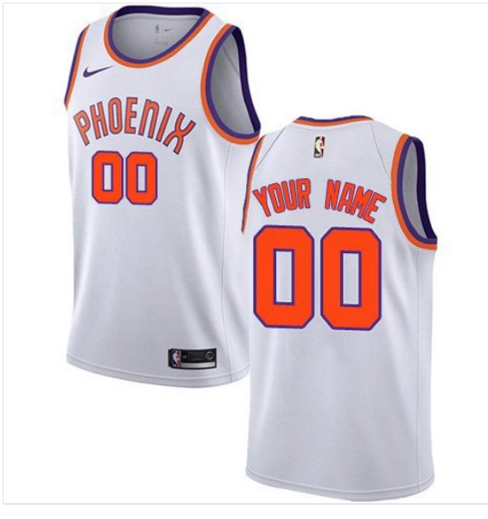 Men's Nike Suns Personalized Custom White Association Edition Jersey