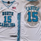 Men's North Carolina Tar Heels #15 Vince Carter White Stitched Jersey