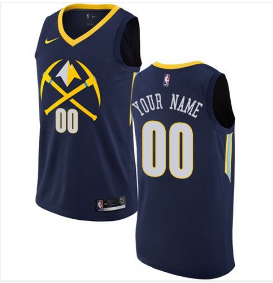 Men's Nuggets Personalized Custom Navy Blue City Edition Jersey