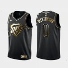 Men's OKC Thunder Russell Westbrook Black Golden Edition Jersey Stitched