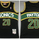 Men's Oklahoma City Thunder #20 Gary Payton Black 1994-95 Throwback SuperSonics Stitched Jersey