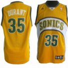 Men's Oklahoma City Thunder #35 Kevin Durant Yellow Seattle SuperSonics Style Stitched Jersey