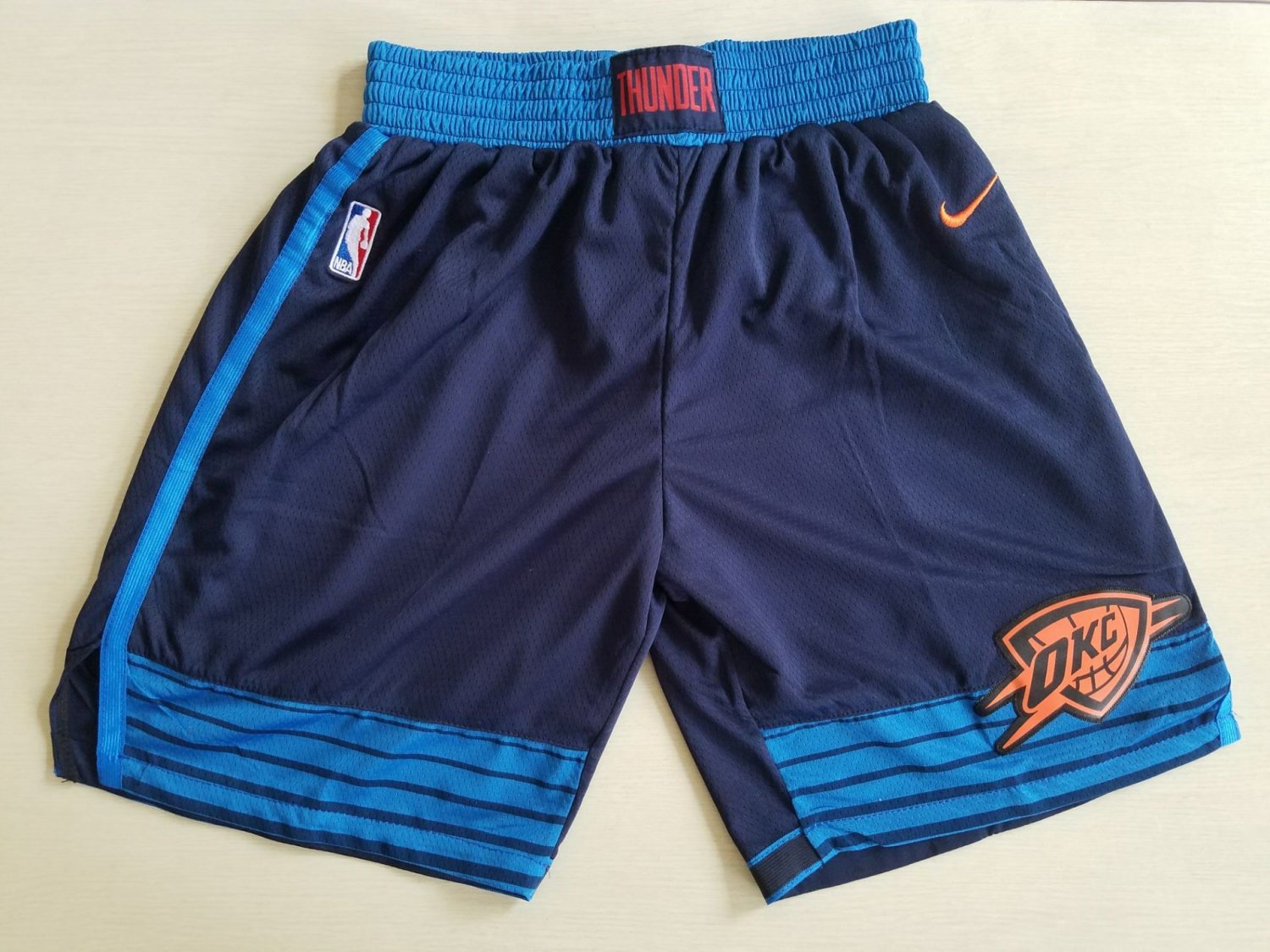 Men's Oklahoma City Thunder Navy Basketball Shorts Embroidered