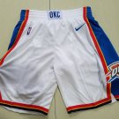 Men's Oklahoma City Thunder White Basketball Shorts Embroidered