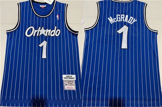Men's Orlando Magic #1 Tracy McGrady Blue Stitched Basketball Jersey