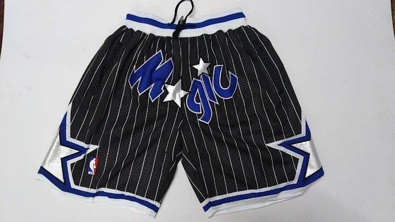 Men's Orlando Magic Black Throwback Basketball Shorts Embroidered