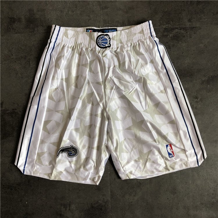 Men's Orlando Magic Dark Stars White Throwback Basketball Shorts Stitched