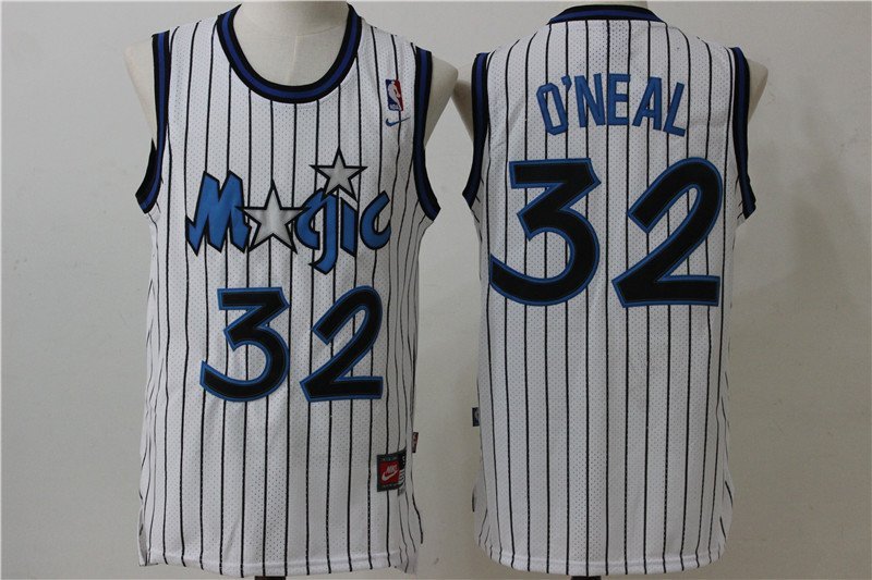 Men's Orlando Magic Shaquille ONeal White Throwback Basketball Jersey Embroidered