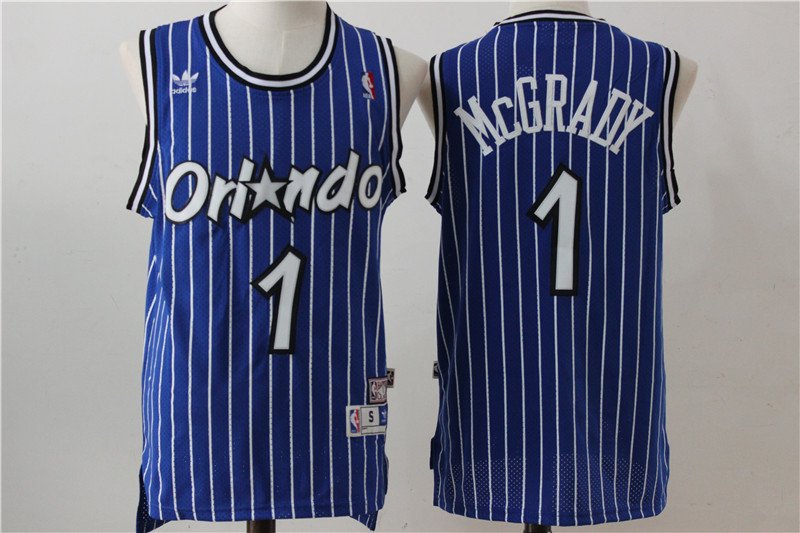 Men's Orlando Magic Tracy McGrady Blue Throwback Basketball Jersey Embroidered