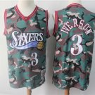 Men's Philadelphia 76ers Allen Iverson Camo Throwback Basketball Jersey Embroidered
