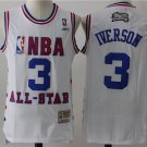Men's Philadelphia 76ers Allen Iverson White 2003 All Star Basketball Jersey Embroidered