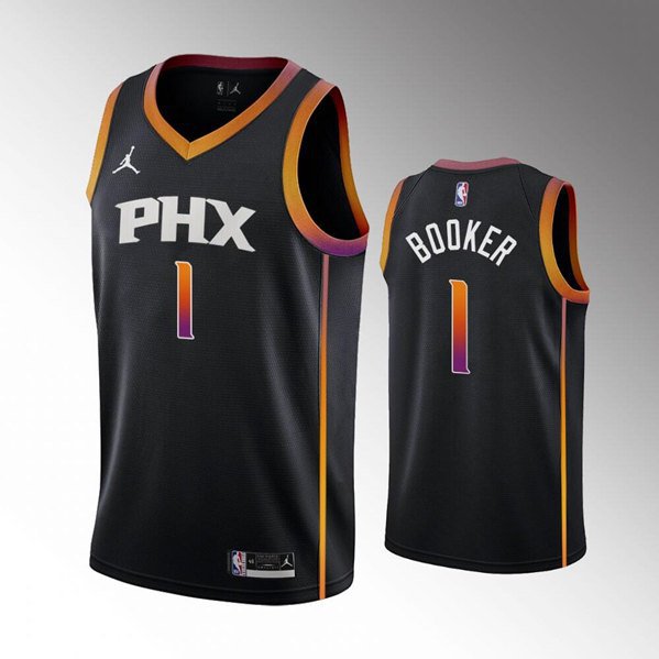 Men's Phoenix Suns #1 Devin Booker Balck Stitched Jersey